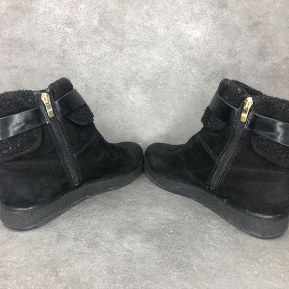 Marc Fisher Belles 2 Suede Faux Fur Ankle Boot, Black, Women's 9 - Picture 6 of 9